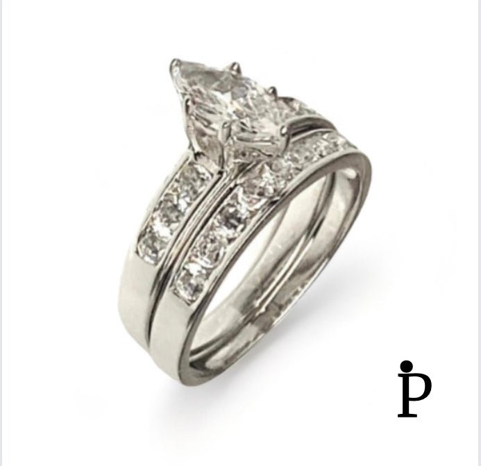 (ACP - 58) .925 Plata Anillos de Compromiso y Boda Solitario CZ - JoyeriaParis