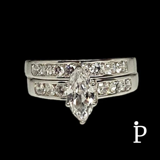 (ACP - 58) .925 Plata Anillos de Compromiso y Boda Solitario CZ - JoyeriaParis