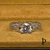 (ACP - 59) .925 Plata Anillo de Compromiso CZ Redondo - JoyeriaParis