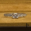 (ACP - 63) .925 Plata Anillo de Compromiso CZ Corte Princesa - JoyeriaParis