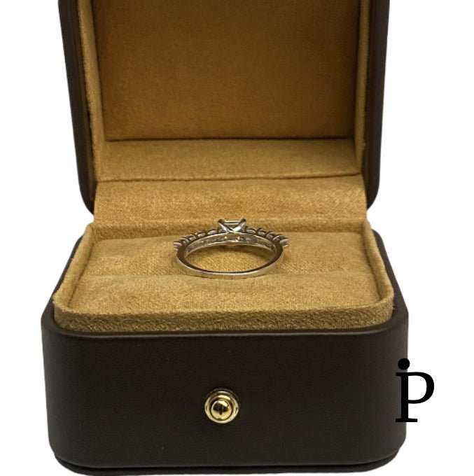 (ACP - 63) .925 Plata Anillo de Compromiso CZ Corte Princesa - JoyeriaParis