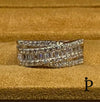 (ACP - 64) .925 Plata Anillo con Incrustación CZ Corte Esmeralda - JoyeriaParis