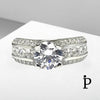 (ACP - 68) .925 Plata Anillo CZ Corte Redondo & Princesa. - JoyeriaParis