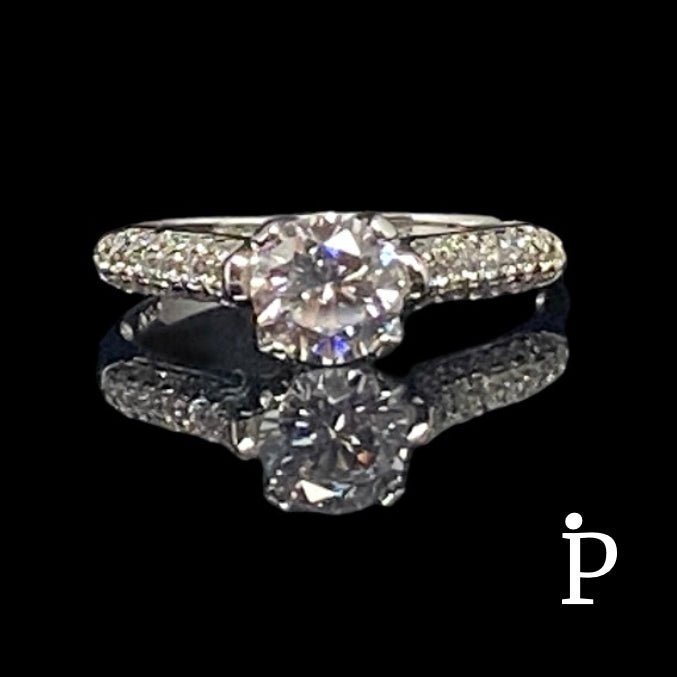 (ACP - 69) .925 Plata Anillo CZ Corte Redondo. - JoyeriaParis