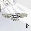 (ACP - 69) .925 Plata Anillo CZ Corte Redondo. - JoyeriaParis