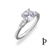 (ACP - 81) .925 Plata Anillo Compromiso Baguette CZ - JoyeriaParis