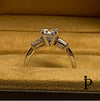 (ACP - 81) .925 Plata Anillo Compromiso Baguette CZ - JoyeriaParis