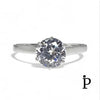 (ACP - 87) .925 Plata Anillo Compromiso CZ Transparente - JoyeriaParis