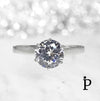 (ACP - 87) .925 Plata Anillo Compromiso CZ Transparente - JoyeriaParis