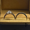 (ACP - 90) .925 Plata Set Anillos Bodas CZ Blanco Corte Marquesa - JoyeriaParis