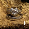 (ACP - 92) .925 Plata Set Anillos Boda CZ - JoyeriaParis