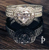 (ACP - 92) .925 Plata Set Anillos Boda CZ - JoyeriaParis