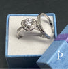 (ACP - 92) .925 Plata Set Anillos Boda CZ - JoyeriaParis