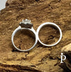 (ACP - 92) .925 Plata Set Anillos Boda CZ - JoyeriaParis