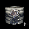 (ACP - 98) .925 Plata Conjunto Anillos CZ Rdonda & Lisa - JoyeriaParis