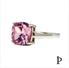 (AE - 02) .925 Plata Anillo Cojin Circonita Rosa - JoyeriaParis