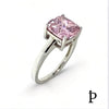 (AE - 02) .925 Plata Anillo Cojin Circonita Rosa - JoyeriaParis