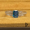 (AE - 04) .925 Plata Anillo con circonia color topaz. - JoyeriaParis