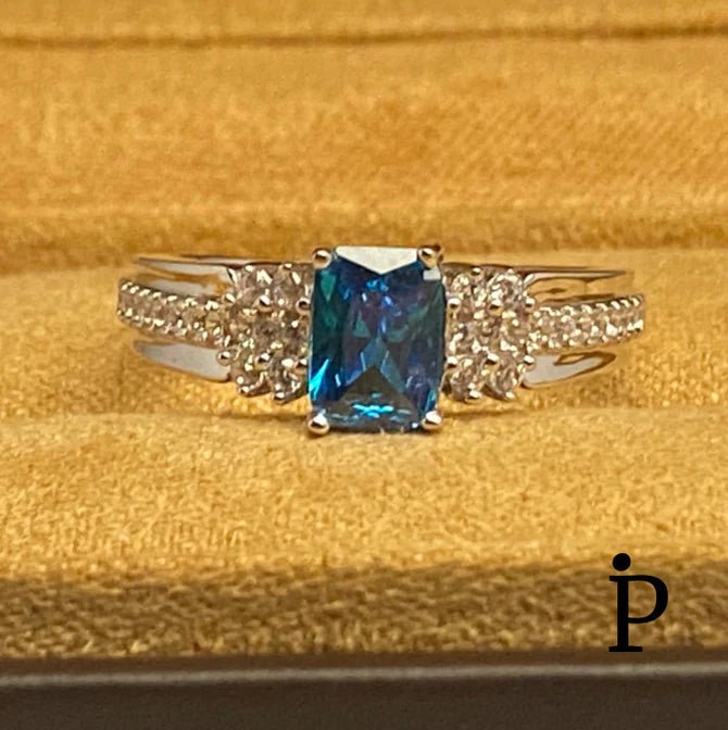 (AE - 04) .925 Plata Anillo con circonia color topaz. - JoyeriaParis