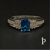 (AE - 04) .925 Plata Anillo con circonia color topaz. - JoyeriaParis