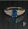 (AE - 04) .925 Plata Anillo con circonia color topaz. - JoyeriaParis