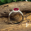 (AE - 10) .925 Plata Anillo Circonita Cubica Corazon Rubi - JoyeriaParis