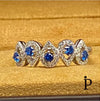 (AE - 100).925 Plata Anillo Lagrimas Azules Espinela CZ - JoyeriaParis