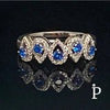 (AE - 100).925 Plata Anillo Lagrimas Azules Espinela CZ - JoyeriaParis