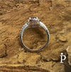 (AE - 107) .925 Plata Anillo Halo Amatista Circonia Ovalada - JoyeriaParis