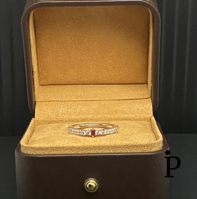 (AE - 117).925 Plata Anillo Corte Esmeralda Elegante CZ Granate Oscuro - JoyeriaParis