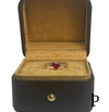 (AE - 20) .925 Plata Anillo Corazon Circonita Cúbica Rubí. - JoyeriaParis