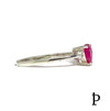 (AE - 20) .925 Plata Anillo Corazon Circonita Cúbica Rubí. - JoyeriaParis