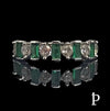 (AE - 34) .925 Plata Anillo Circonita Cúbica Redonda & Baguette Verde - JoyeriaParis