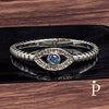 (AE - 53).925 Plata Circonita Cubica Azul Ojo Turco - JoyeriaParis