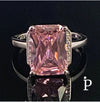 (AE - 54) .925 Plata Anillo Circonita cúbica Rosa Radiante - JoyeriaParis