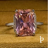 (AE - 54) .925 Plata Anillo Circonita cúbica Rosa Radiante - JoyeriaParis