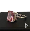 (AE - 54) .925 Plata Anillo Circonita cúbica Rosa Radiante - JoyeriaParis