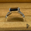 (AE - 58) .925 Plata anillo con piedra negra y mariposa. - JoyeriaParis