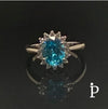 (AE - 67) .925 Plata Oval Azul Aqua CZ - JoyeriaParis