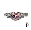 (AE - 74) .925 plata anillo con circonia color rosa con mariposas. - JoyeriaParis