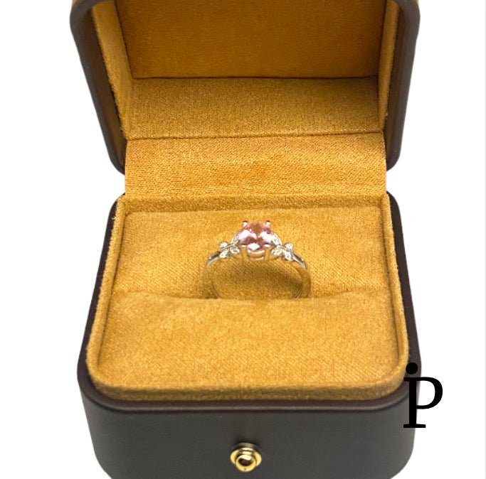 (AE - 74) .925 plata anillo con circonia color rosa con mariposas. - JoyeriaParis