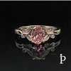 (AE - 74) .925 plata anillo con circonia color rosa con mariposas. - JoyeriaParis