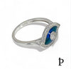 (AE - 94) .925 Plata Anillo Plata Esterlina Ojo Turco Multicolor - JoyeriaParis