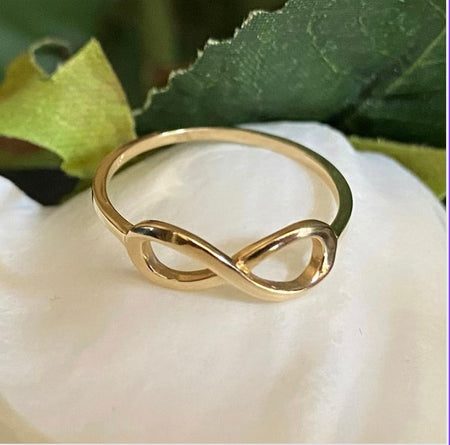 (ALO - 02) 14K Anillo oro amarillo Infinity. - JoyeriaParis