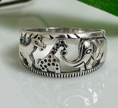 (ALP - 02) .925 Plata Anillo Animales Zoológico - JoyeriaParis