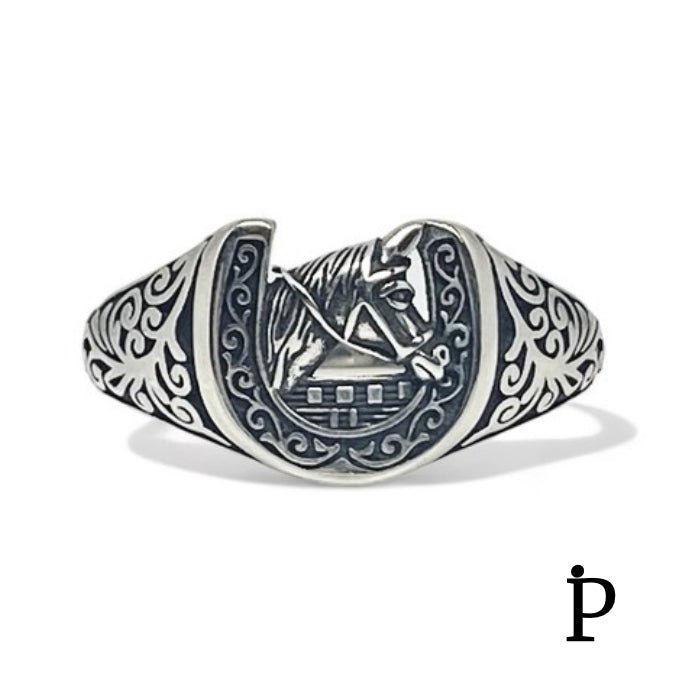 (ALP - 06) .925 Plata Anillo Caballo Unisex - JoyeriaParis