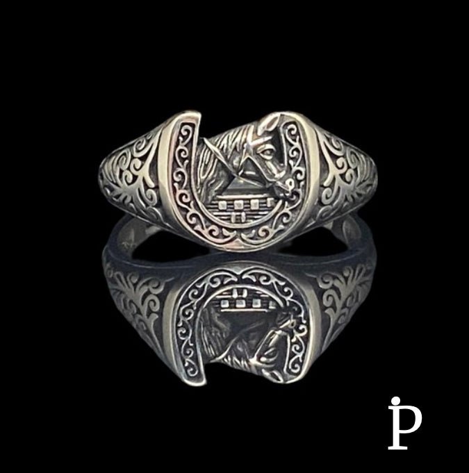 (ALP - 06) .925 Plata Anillo Caballo Unisex - JoyeriaParis