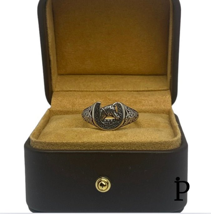 (ALP - 06) .925 Plata Anillo Caballo Unisex - JoyeriaParis