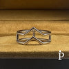 (ALP - 10) .925 Plata Anillo Doble V - JoyeriaParis