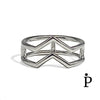 (ALP - 10) .925 Plata Anillo Doble V - JoyeriaParis